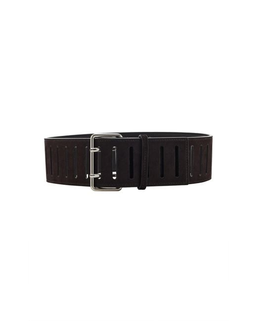 Alaïa Black Cut-out Leather Belt