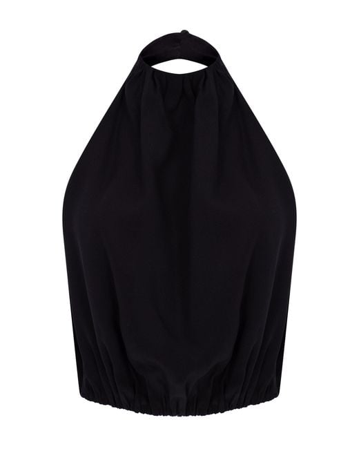 Zeynep Arcay Blue Backless Silk Top