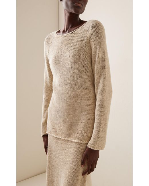 The Row Natural Fausto Knit Silk Sweater
