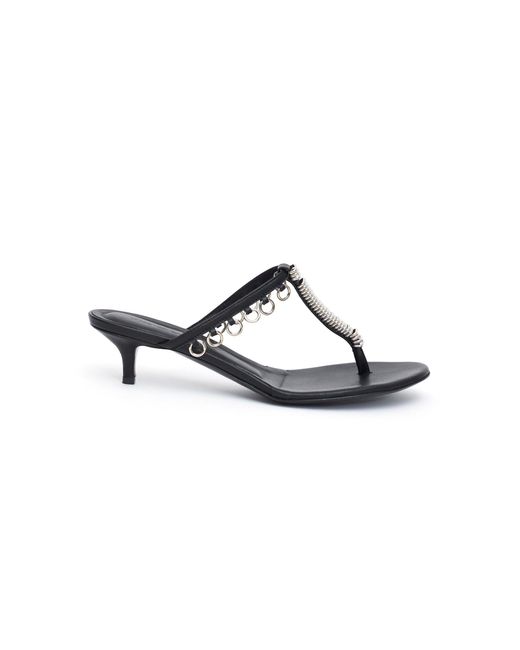 Christopher Esber Black Pierced Leather Kitten Heels