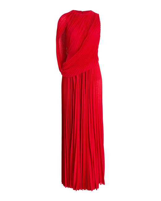 Proenza Schouler Red Olympia Pleated Jersey Gown