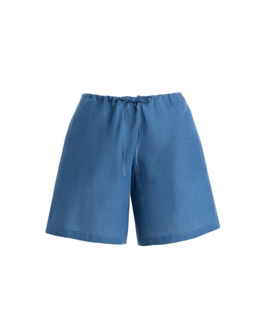 The Anteros Blue Exclusive Coen Linen Shorts
