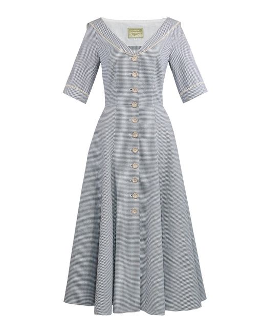 Lena Hoschek Gray Marinella Cotton Midi Dress
