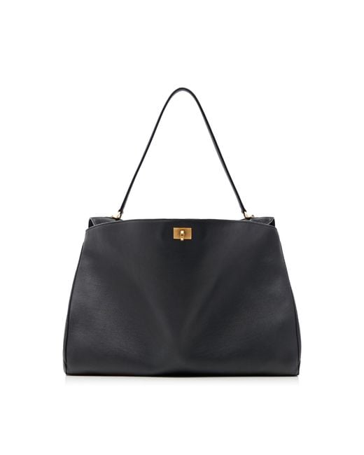 Balenciaga Black Rodeo Large Leather Top Handle Bag