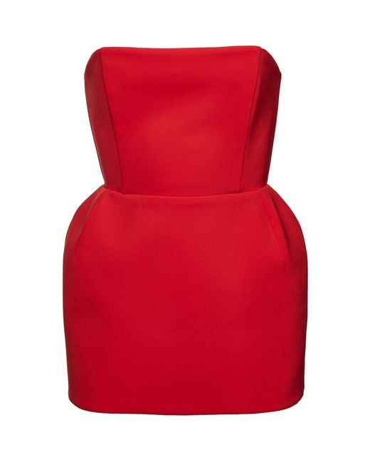 Magda Butrym Red Sculpted Strapless Mini Dress