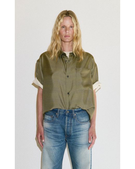 DARKPARK Green Karl Silk Printed Shirt