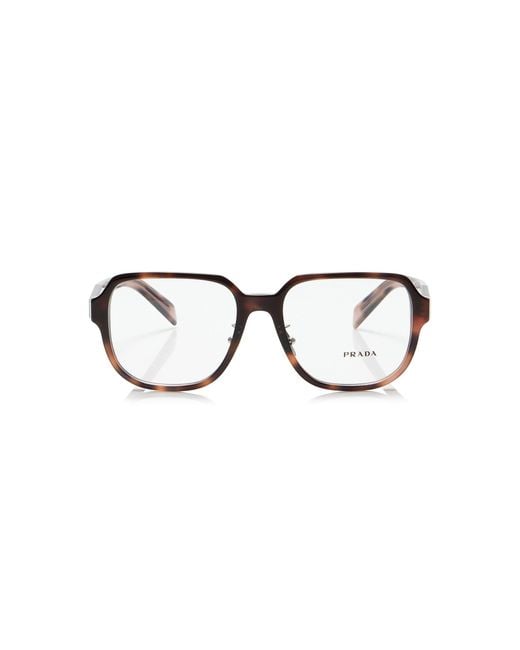 Prada Brown Square-Frame Acetate Glasses
