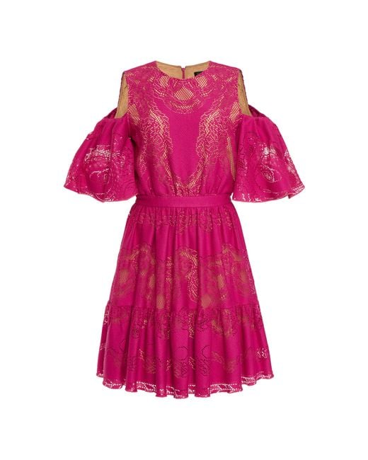 Zuhair Murad Pink Cotton-blend Lace Mini Dress