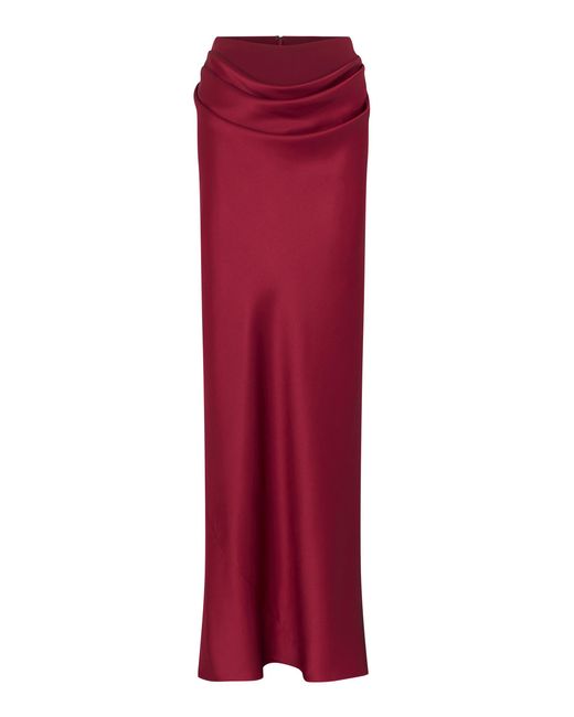 Heirlome Red Cleo Silk Maxi Skirt