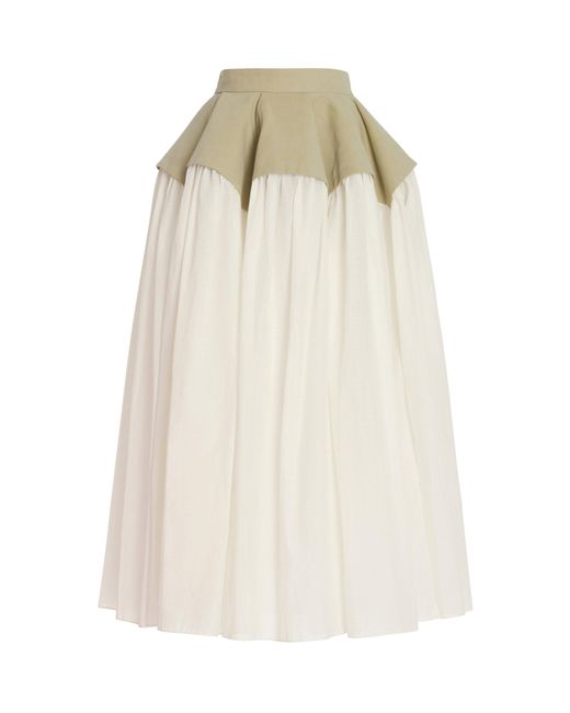 Rosie Assoulin Natural Flying Buttresses Cotton And Silk Skirt
