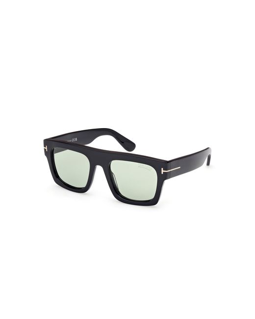Tom Ford Black Fausto Square-Frame Acetate Sunglasses