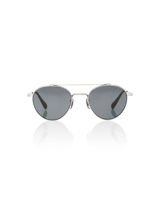 Oliver Peoples Metallic Watts Round Aviator Sunglasses for men