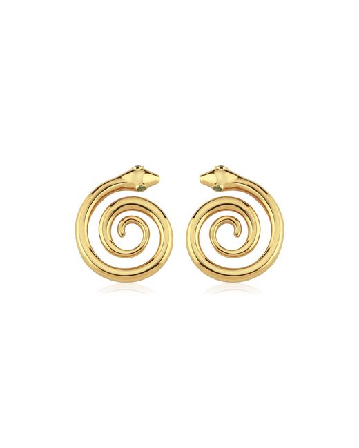 Charms Company Metallic Spiral Sake Tsavorite Earrings