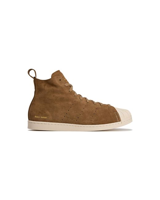 Adidas Brown Wb Superstar Hi Suede Sneakers