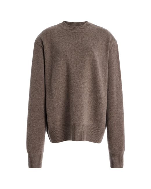 Frankie Shop Brown Rafaela Merino Wool-Cashmere Sweater