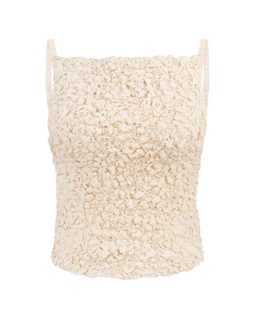 TG Botanical Natural Raquel Textured Cotton-Blend Tank Top