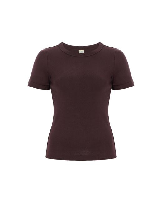 Flore Flore Purple Ribbed Cotton Car T-shirt