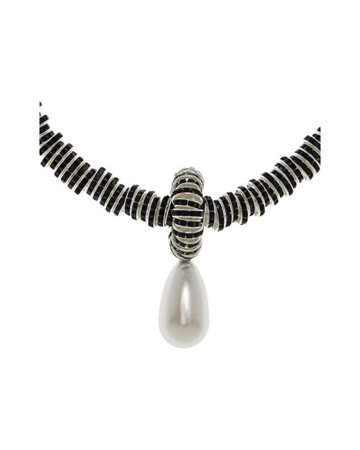 Julietta Black Exclusive Faux Pearl, Crystal And Resin Necklace