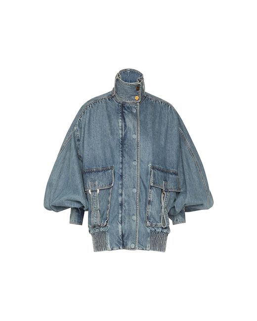 Zimmermann Blue Illustration Oversized Denim Jacket