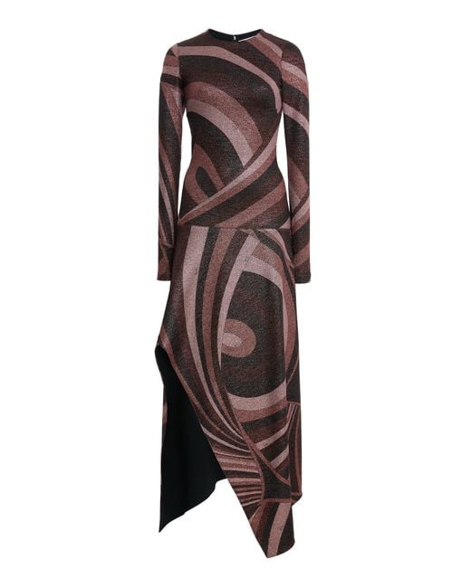 Emilio Pucci Red Patterned-Jacquard Knit Maxi Dress
