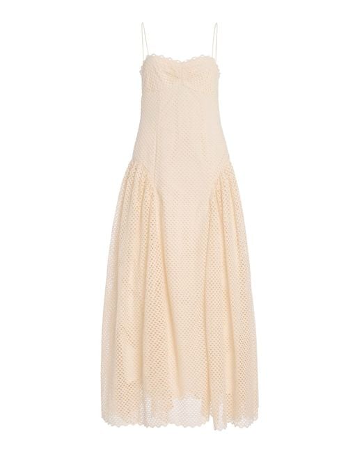 Ulla Johnson Natural Isotta Crocheted Cotton Midi Dress