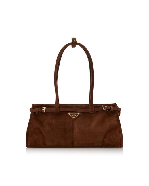 Prada Brown Bonnie Small Suede Bag