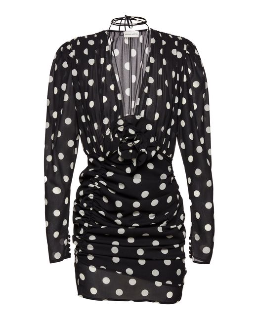 Magda Butrym Draped Silk blend Mini Dress In Print Black Lyst