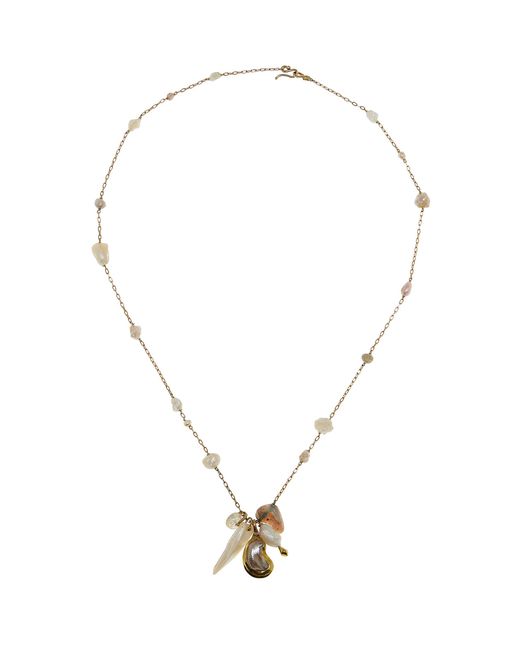Ten Thousand Things Blue 18K Pearl And Opal Charm Necklace