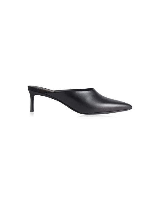 Co. Black Pointed Toe Leather Mules