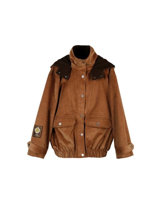Siedres Brown Polca Cotton-Blend Jacket