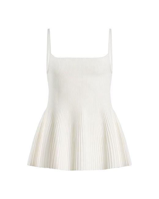 DL1961 Gray Instasculpt Rib Peplum Tank