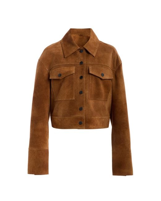 Jonathan Simkhai Brown Grafton Suede Cropped Jacket