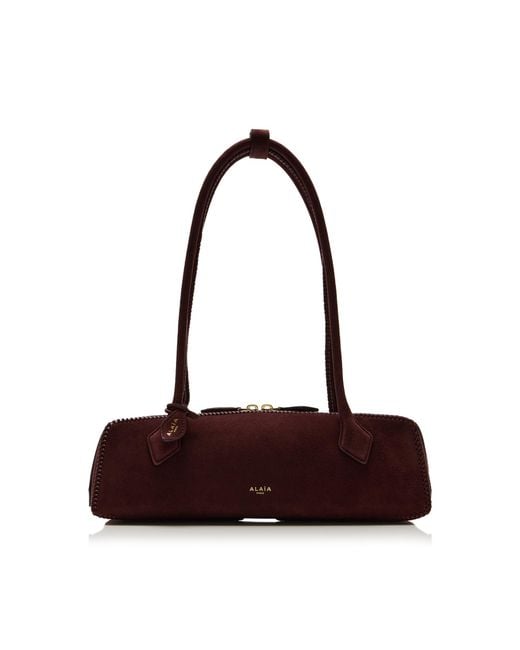 Alaïa Purple Le Teckel Medium Suede Bag
