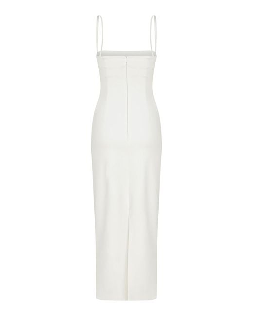 Ila White Duffy Mirror-embellished Crepe Midi Dress