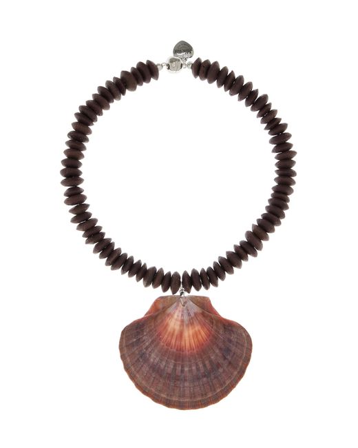 Julietta Brown Exclusive Beaded Shell Necklace