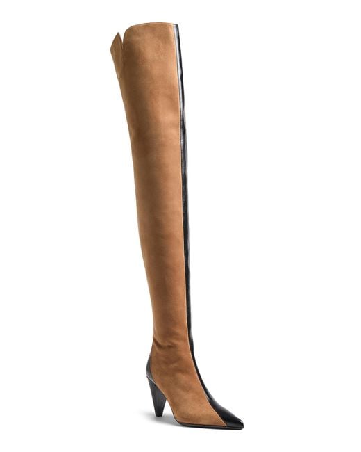 Khaite Brown Harvey Suede Over-The-Knee Boot