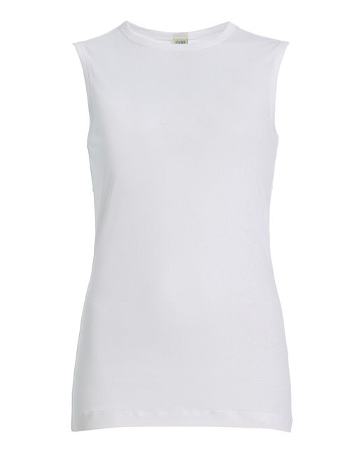 Flore Flore White Esme Cotton Tank Top