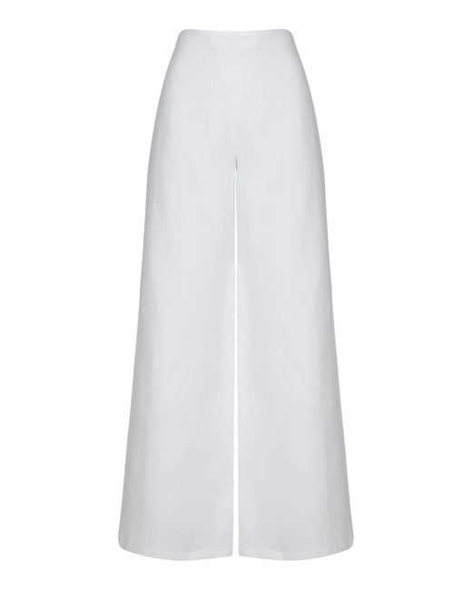 ANDRES OTALORA White Andes High-rise Crepe Wide-leg Pants