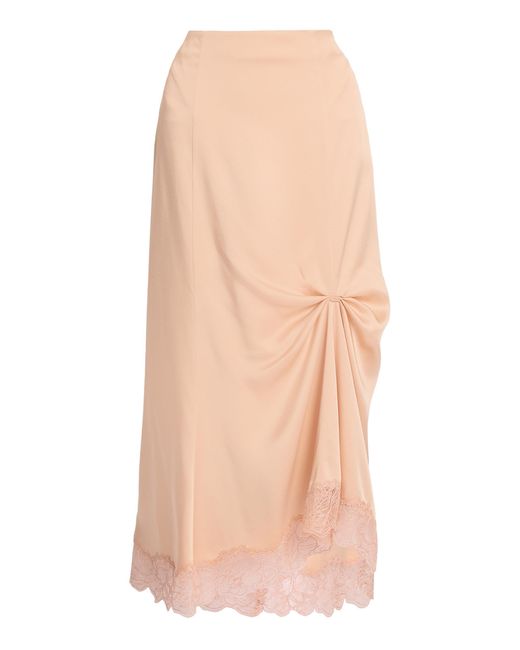 Erdem Natural Draped Satin Cady Maxi Skirt