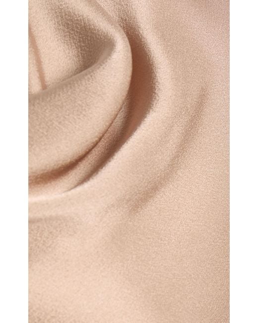 LAPOINTE Natural Satin Halter Gown