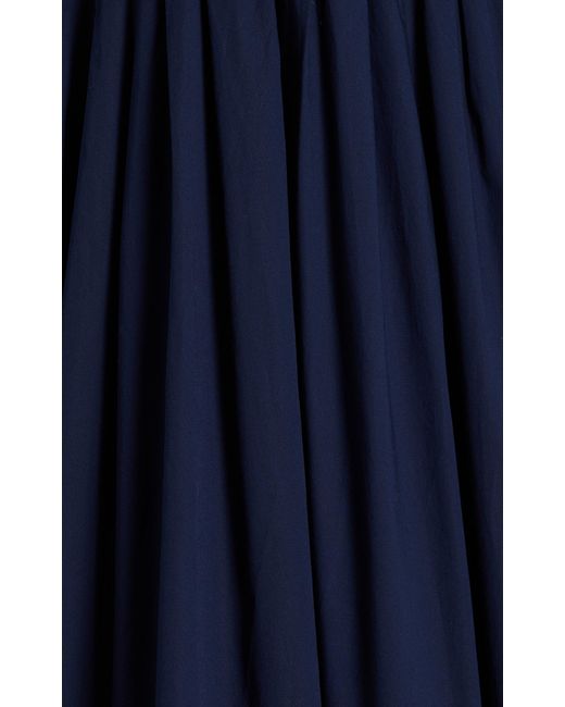 Staud Blue Harrington Suiting Stretch-cotton Halter Maxi Dress