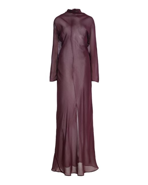 Sloan Purple Exclusive The Sheer Turtleneck Maxi Dress