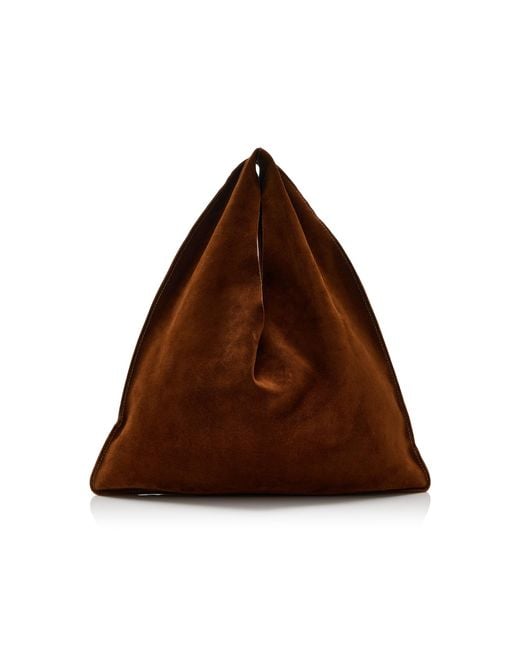 The Row Brown Small Bindle Suede Bag