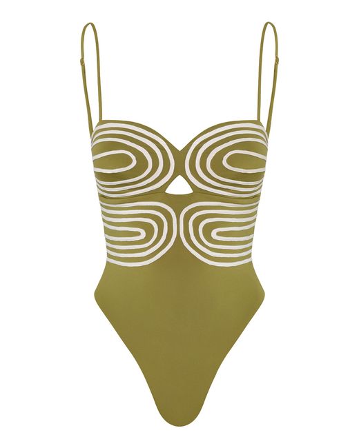 ANDRES OTALORA Green La Bahia Embellished One-Piece Swimsuit