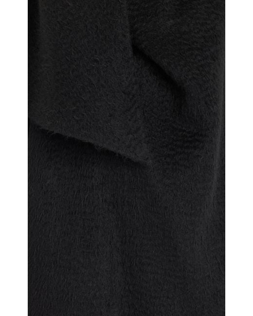 The Row Black Orlando Oversized Wool-alpaca Scarf Coat