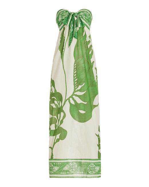 Johanna Ortiz Green Seagrass Cotton Maxi Dress