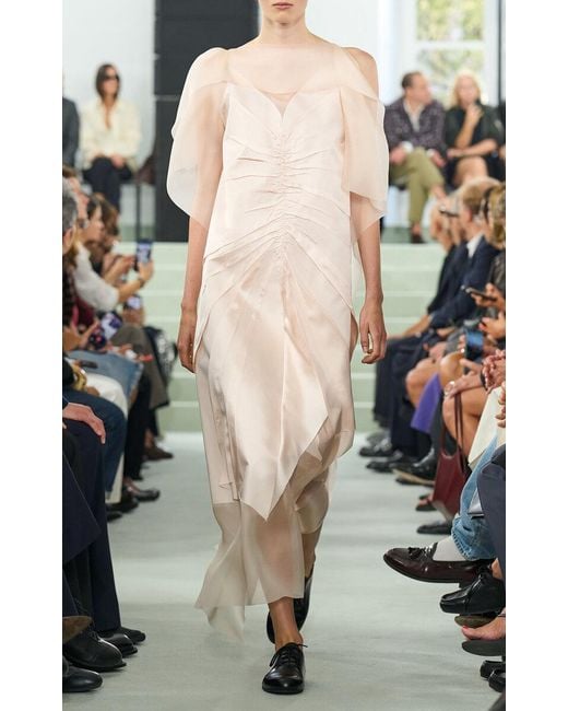 Jil Sander Pink Ruched Maxi Dress