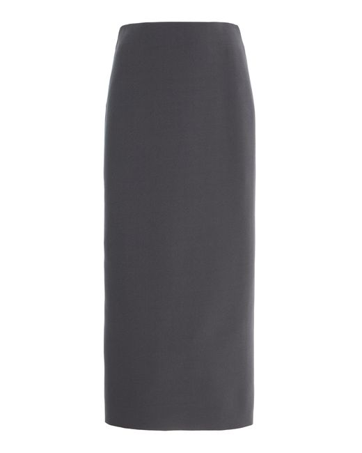 Birrot Gray Exclusive Lay2 Crepe Maxi Skirt