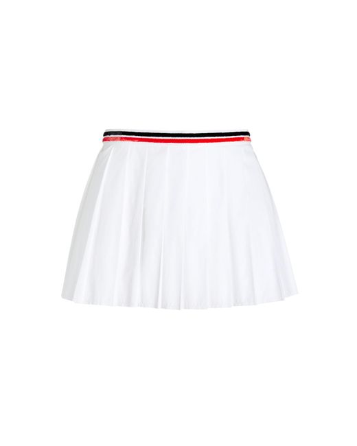 Miu Miu Pleated Poplin Mini Skirt in White | Lyst