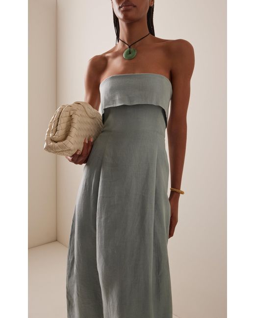 knee length dresses for ladies Bondi Born Women's Leiden Universal Tunic Dress, Lemon, Linen | Size: Medium main image 0